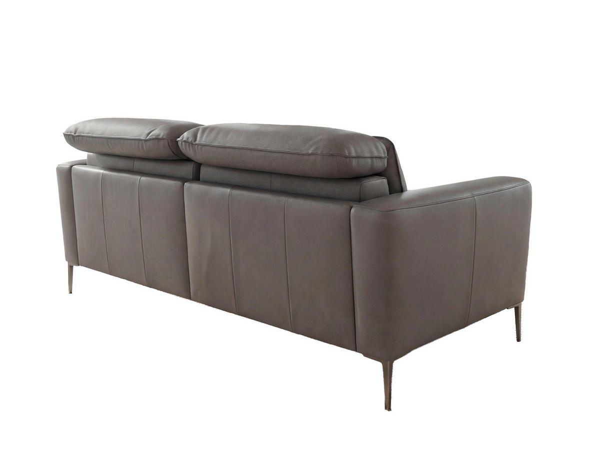 2-SITZER-SOFA Taupe Echtleder  - Taupe/Greige, Design, Leder/Metall (200/83/110cm) - Johann Jakob