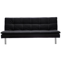 SCHLAFSOFA Lederlook Schwarz  - Silberfarben/Schwarz, Design, Textil/Metall (180/78/93cm) - P & B