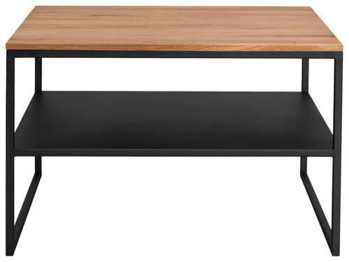COUCHTISCH 65/65/41 cm quadratisch Schwarz, Eichefarben  - Eichefarben/Schwarz, Design, Holz/Metall (65/65/41cm) - Johann Jakob