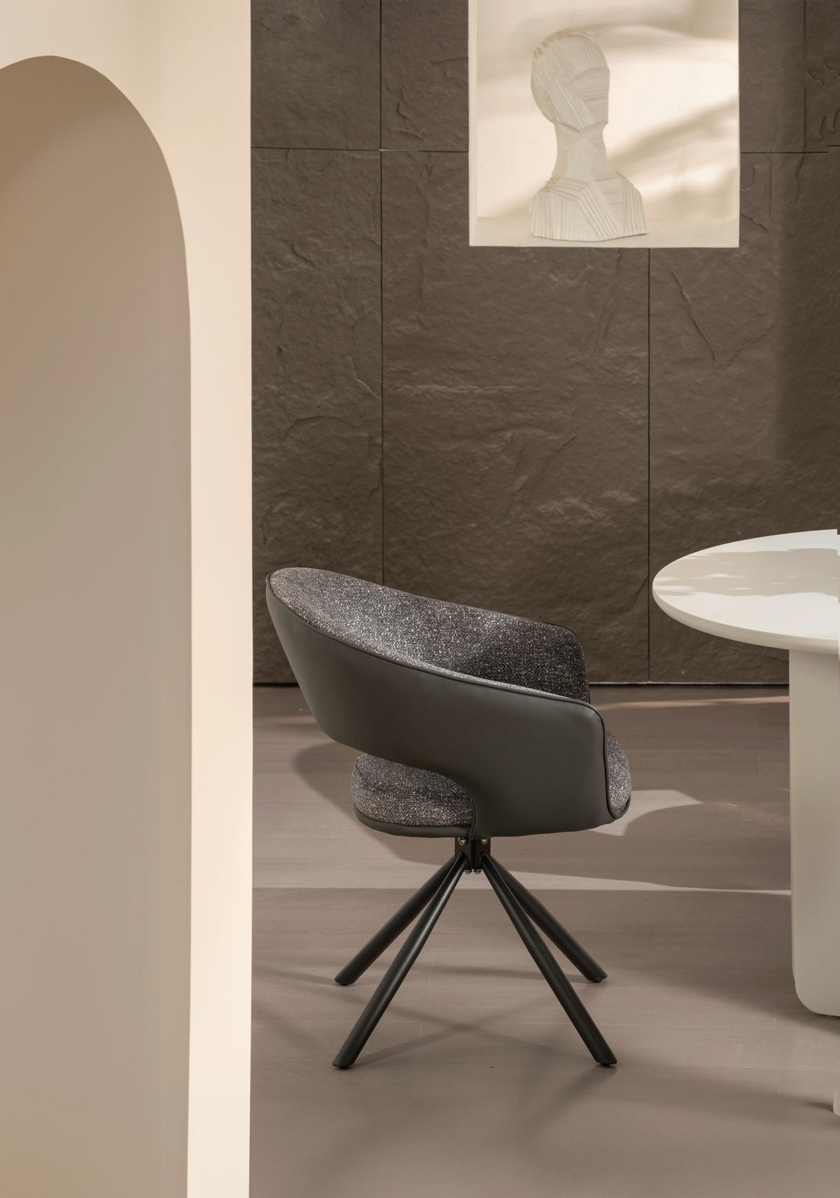 NASLANJAČ, les, kovina, tekstil temno siva  - temno siva/siva, Trendi, kovina/tekstil (58/83/62cm) - Livetastic