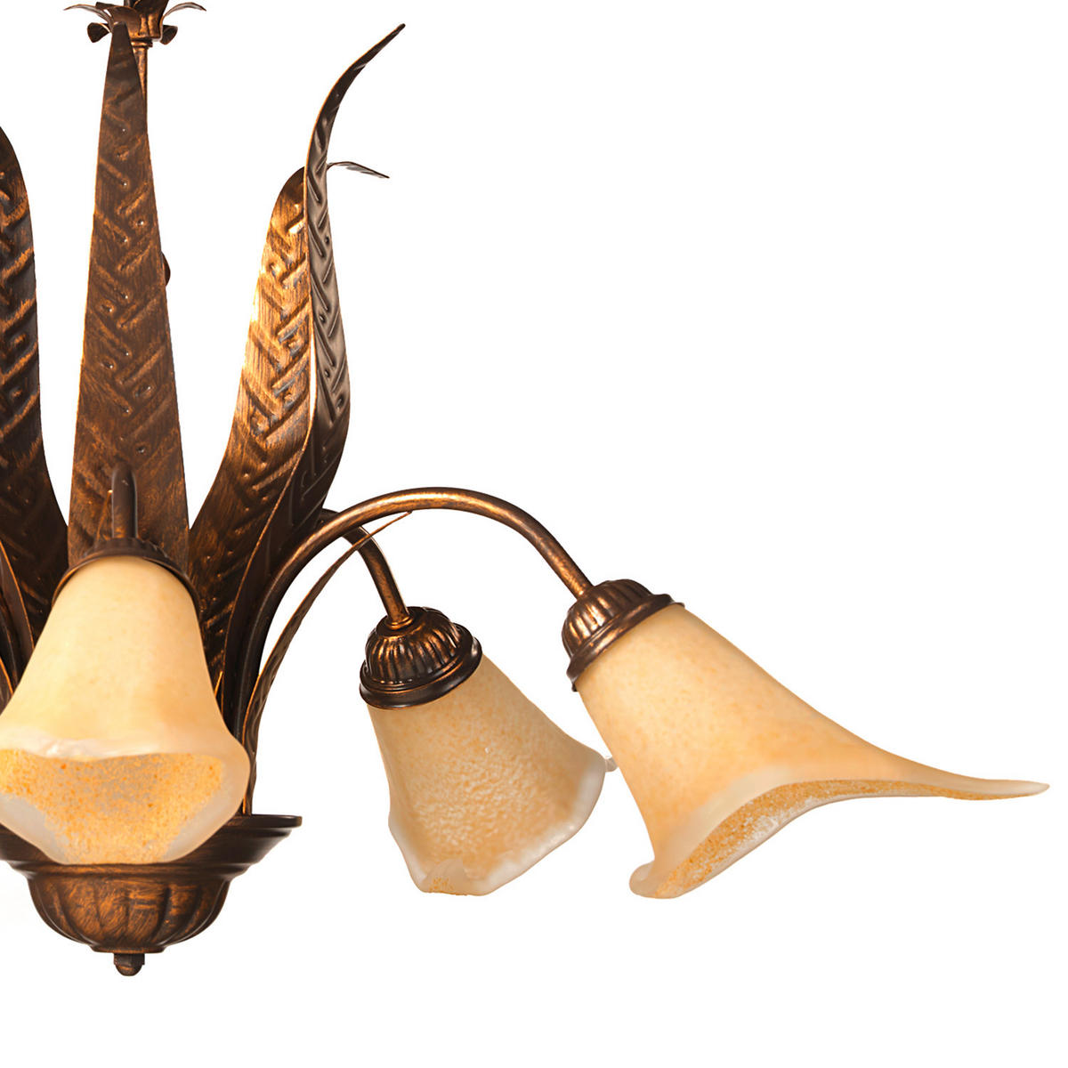 KRONLEUCHTER 75/75/100 cm   - Bronzefarben, KONVENTIONELL, Glas/Metall (75/75/100cm)