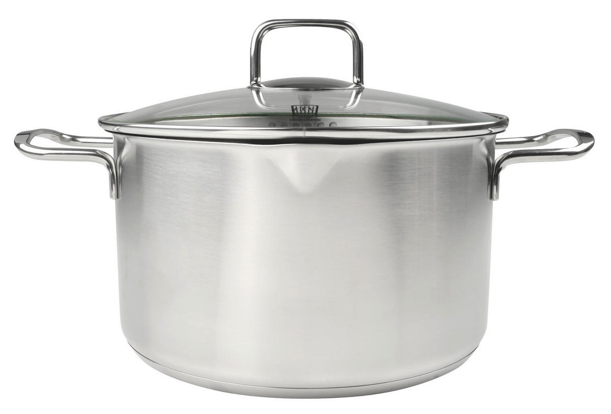 OALĂ PENTRU CARNE 5,5 l  - culoare inox, Design, sticlă/metal (24cm) - Chefkoch+Fackelmann