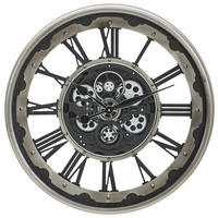 WANDUHR Grau, Schwarz 66/9/66 cm  - Schwarz/Grau, Trend, Glas/Kunststoff (66/9/66cm) - Landscape
