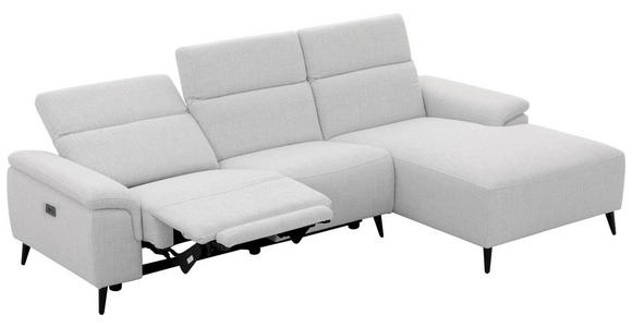 ECKSOFA  in Leinenoptik Hellgrau, Grauweiß  270/171 cm  - Schwarzchrom/Hellgrau, Design, Holz/Kunststoff (270/171cm) - Xora