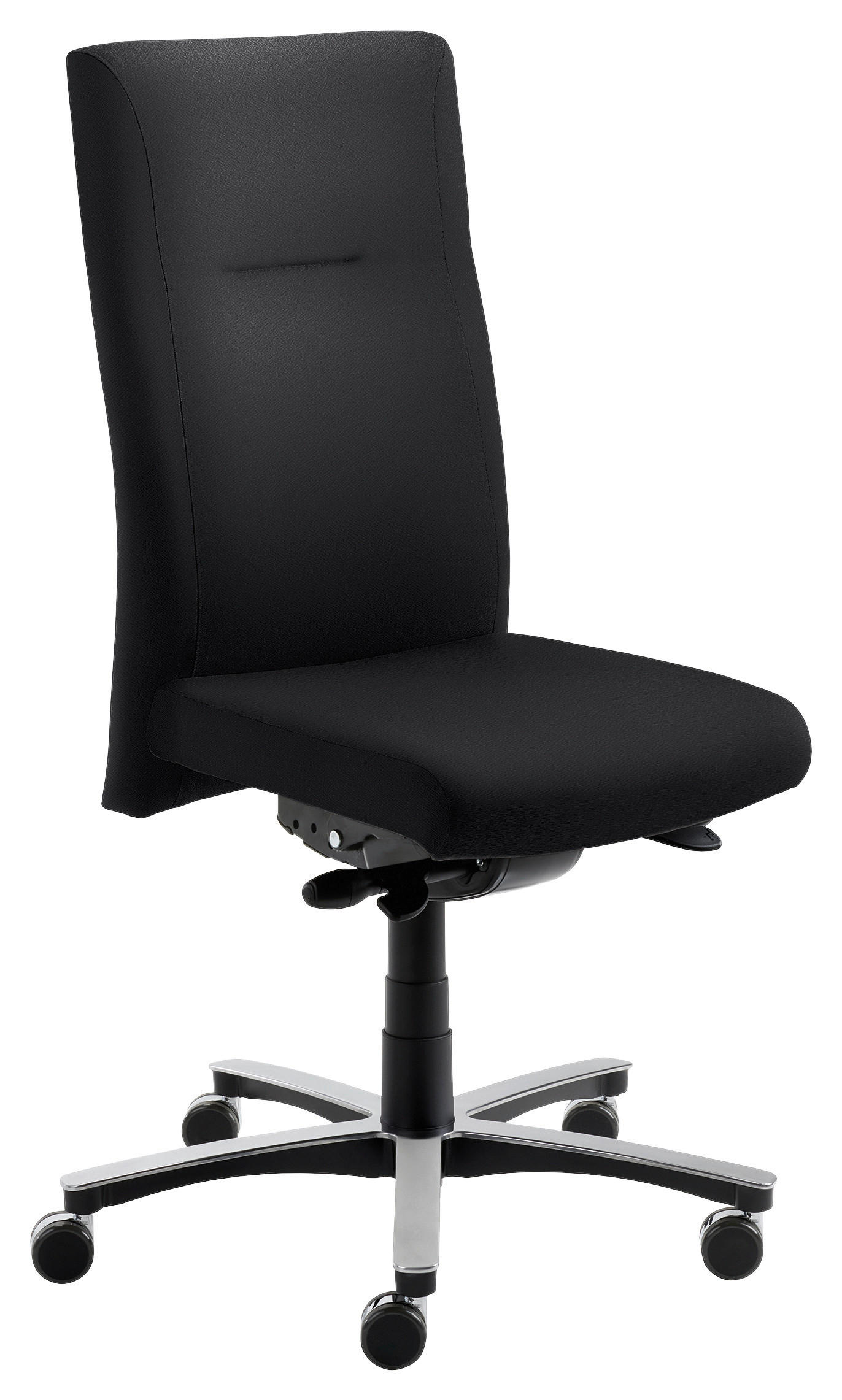 DREHSTUHL Webstoff Schwarz  - Schwarz/Alufarben, MODERN, Holz/Kunststoff (65/108-119/62cm) - MID.YOU