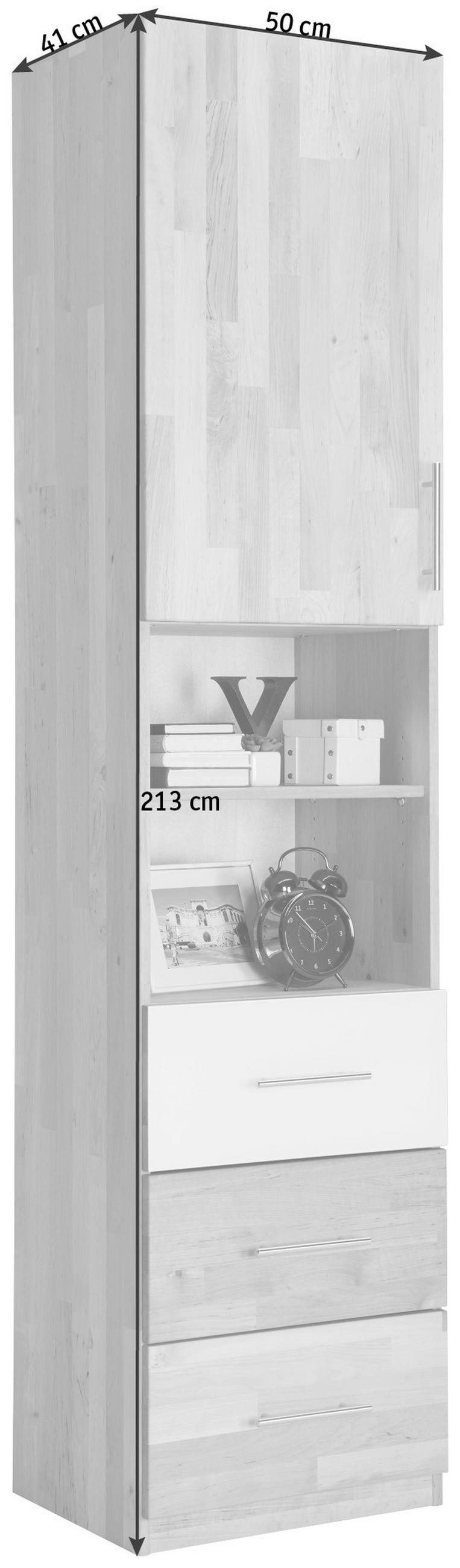 REGAL  50/213/41 cm Weiss, Erlefarben  - Chromfarben/Weiss, Natur, Glas/Holz (50/213/41cm) - Linea Natura