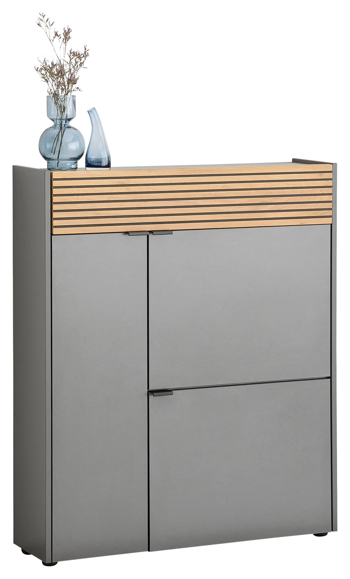GARDEROBE 2-teilig  in 83/200/22 cm  - Eichefarben/Graphitfarben, Design, Glas/Holzwerkstoff (83/200/22cm) - Voleo