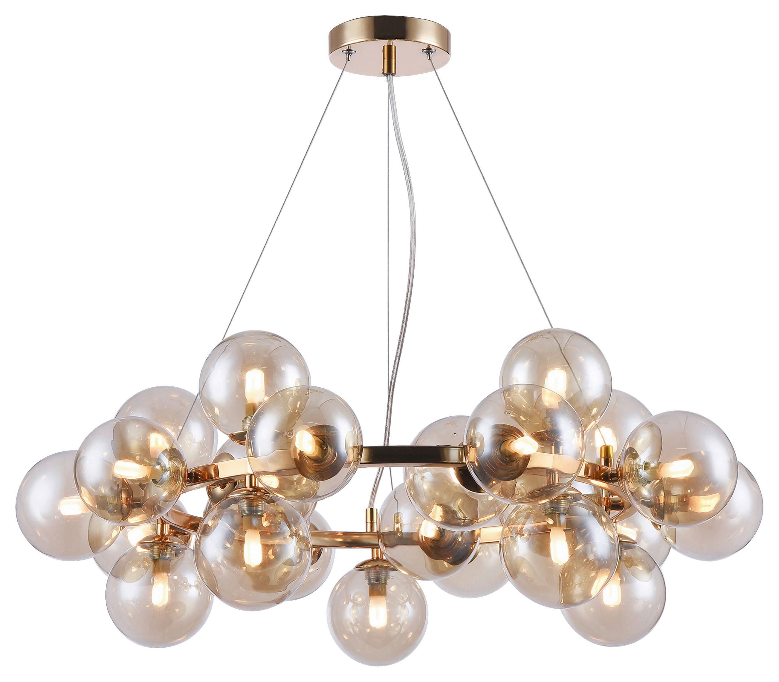 PENDELLEUCHTE 69/23,8 cm  - Goldfarben, Trend, Glas/Metall (69/23,8cm) - MAYTONI