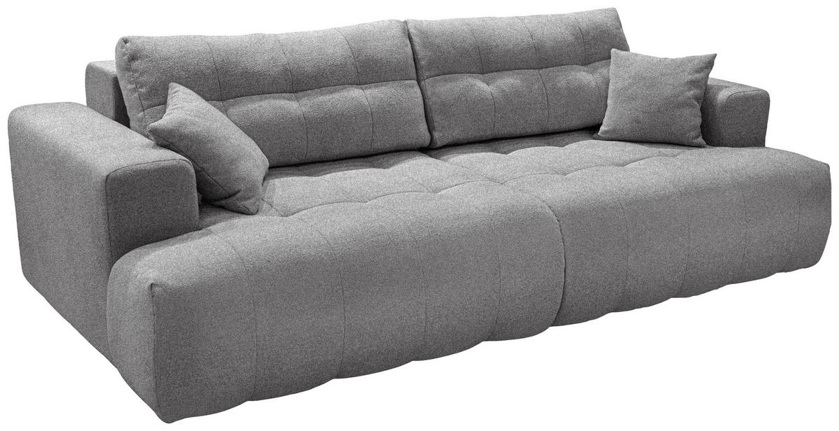 POHOVKA BIG SOFA, plast, textil, kompozitní dřevo, šedá - šedá/černá, Konvenční, kompozitní dřevo/textil (279/90/137cm) - Livetastic