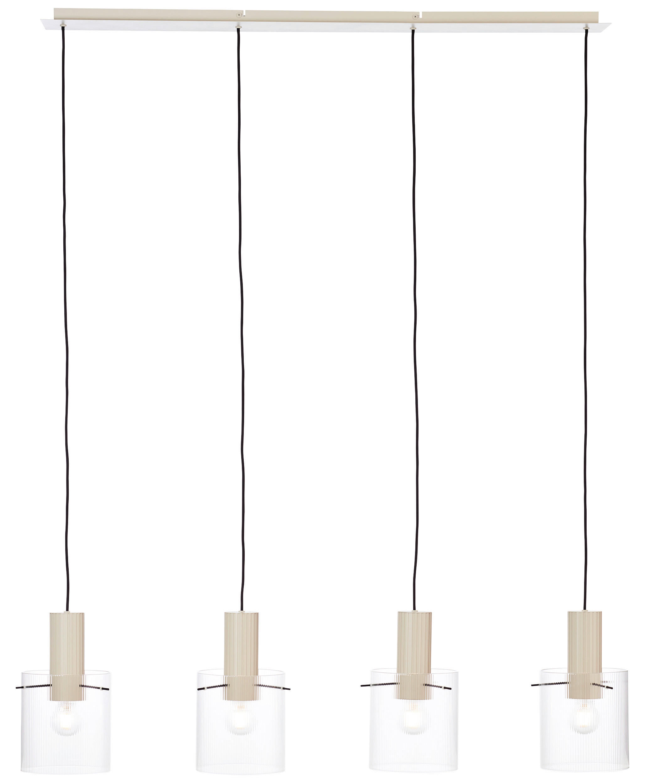 HÄNGELEUCHTE 123/18/150 cm    - Transparent/Beige, Konventionell, Glas/Metall (123/18/150cm) - Dieter Knoll