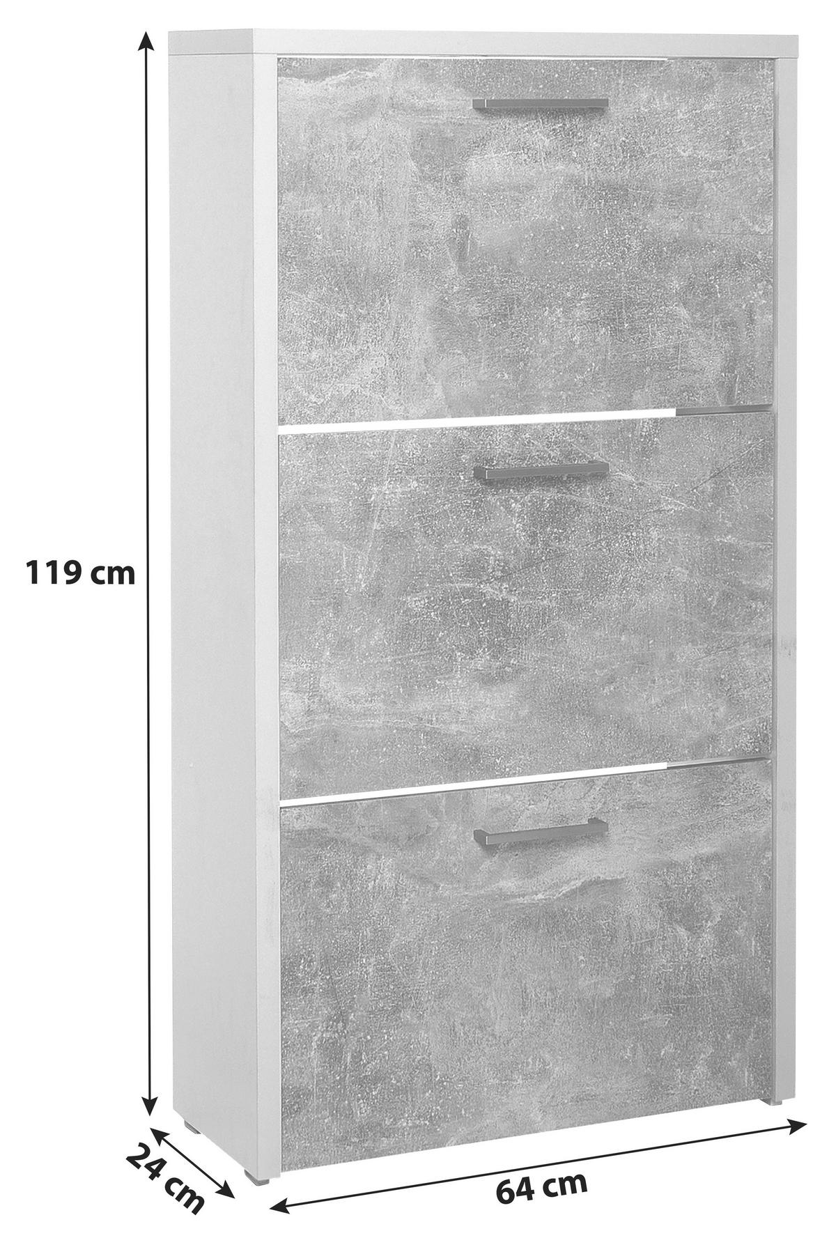 VYKLÁPĚCÍ BOTNÍK, bílá, barvy dubu, 64/119/24 cm - bílá/barvy dubu, Konvenční, kompozitní dřevo (64/119/24cm) - MID.YOU