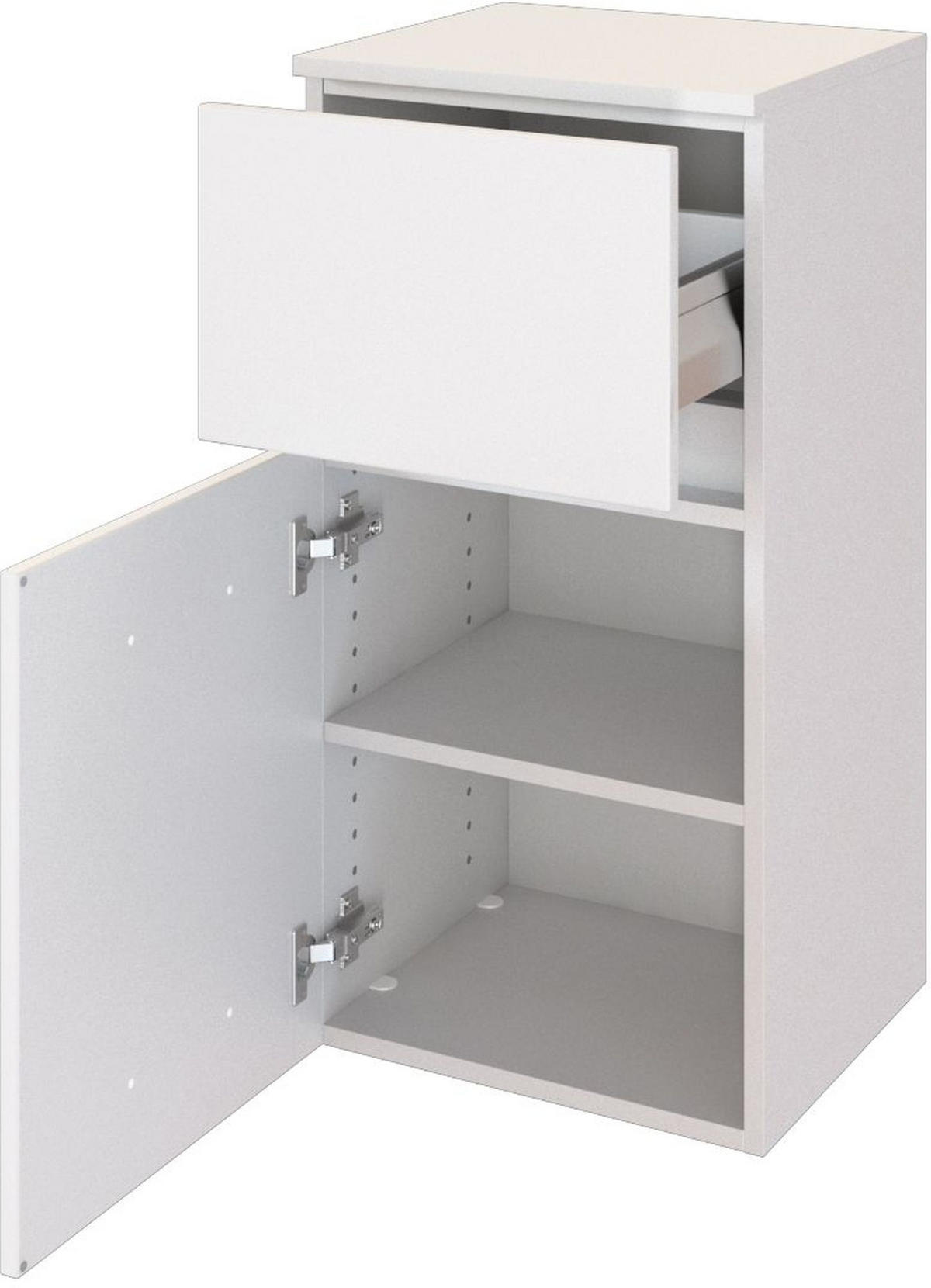 UNTERSCHRANK 40/79/35 cm   - Silberfarben/Weiß, Design, Holzwerkstoff/Kunststoff (40/79/35cm) - Held