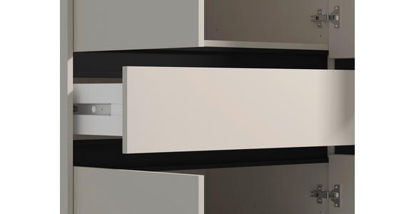 DREHTÜRENSCHRANK 6-türig Schwarz, Kaschmir  - Kaschmir/Schwarz, Basics, Glas/Holzwerkstoff (182,5/210.5/54cm) - Xora
