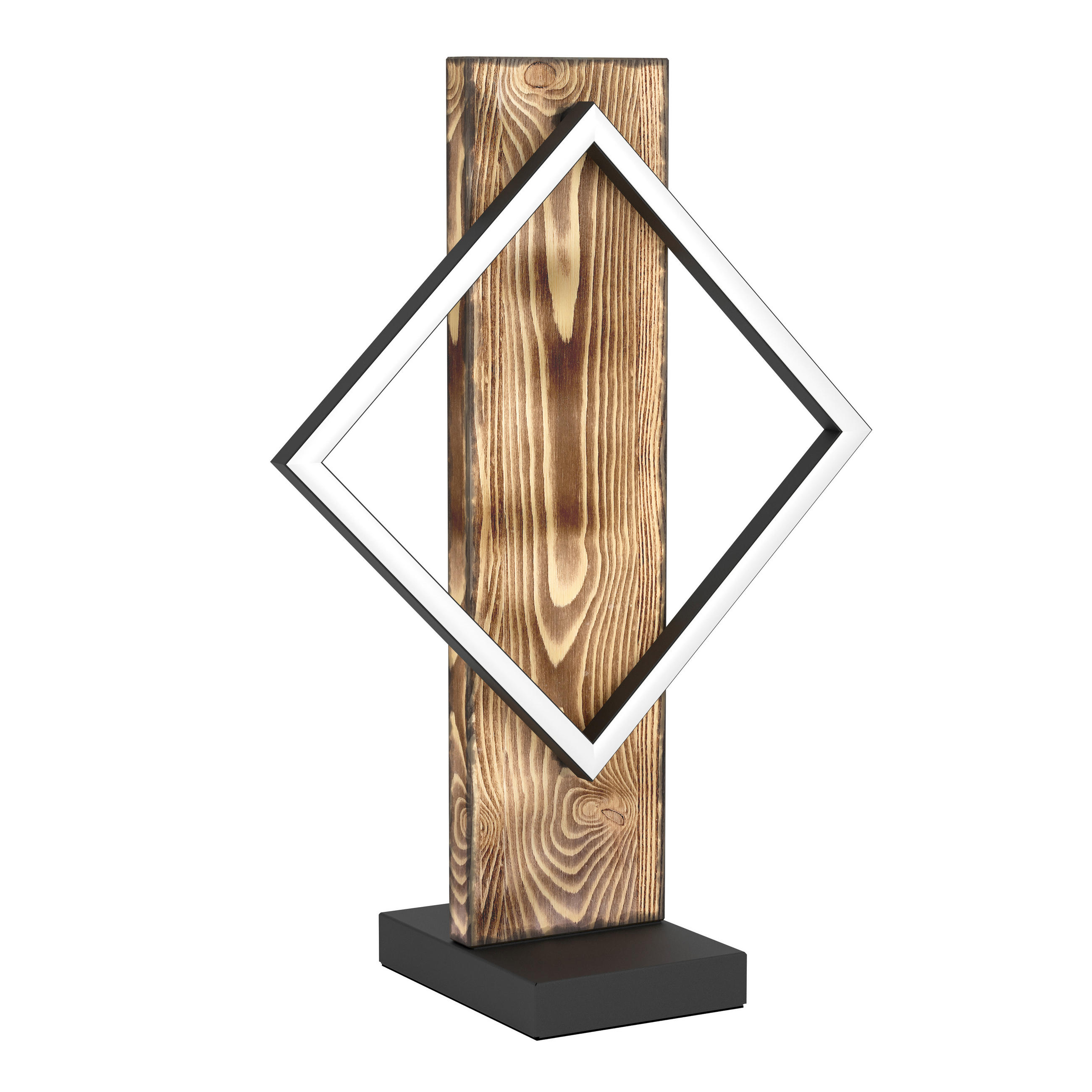 LED-TISCHLEUCHTE BOYAL 30,0/15,0/42,5 cm   - Schwarz/Weiß, Natur, Holz/Kunststoff (30,0/15,0/42,5cm) - Eglo