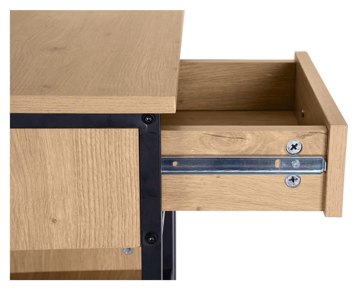 TÁLALÓKOCSI natúr színű, fekete  - natúr színű/fekete, Trend, műanyag/faalapú anyag (50/37/91cm) - Xora