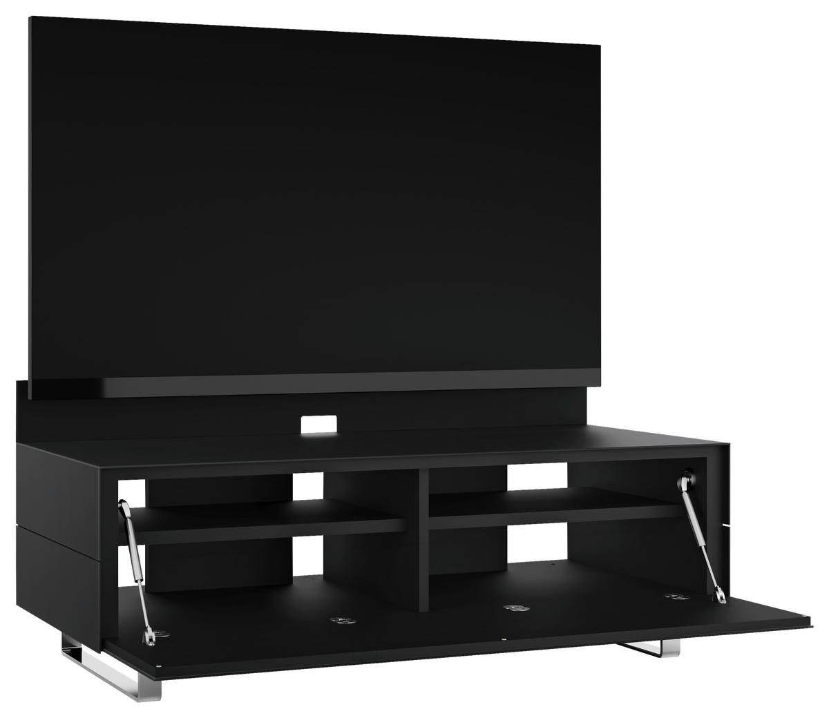 TV-ELEMENT - Chromfarben/Schwarz, MODERN, Glas/Holzwerkstoff (125,5/53,5/57cm) - Musterring