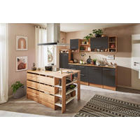 KÜCHENBLOCK 280-150 cm   in Grau  - Wildeiche/Alufarben, Design, Holzwerkstoff/Metall (280-150cm) - Respekta