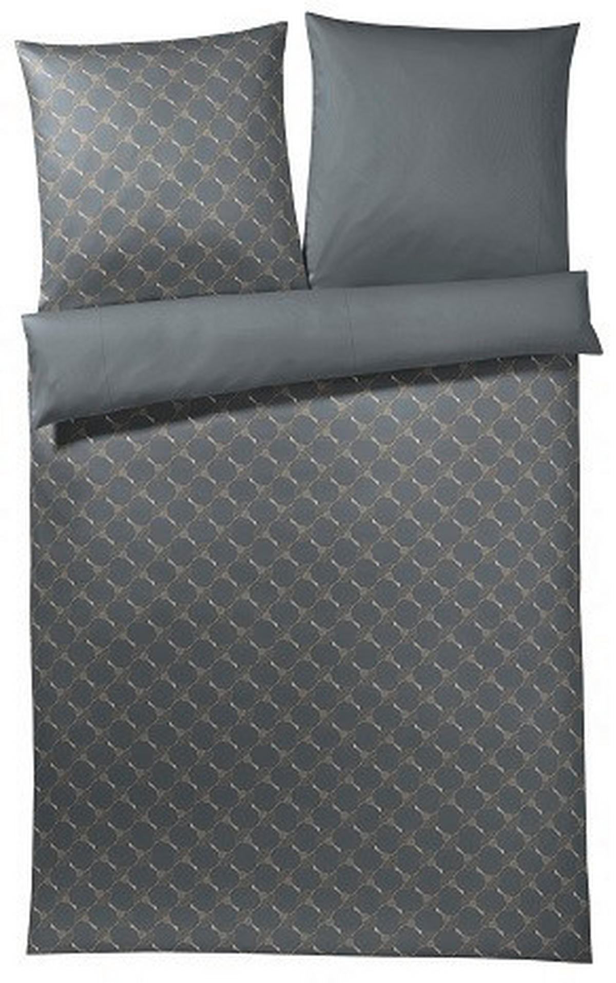 WENDEBETTWÄSCHE Cornflower Gradiant Makosatin 155/220 cm  - Anthrazit, Basics, Textil (155/220cm) - Joop!