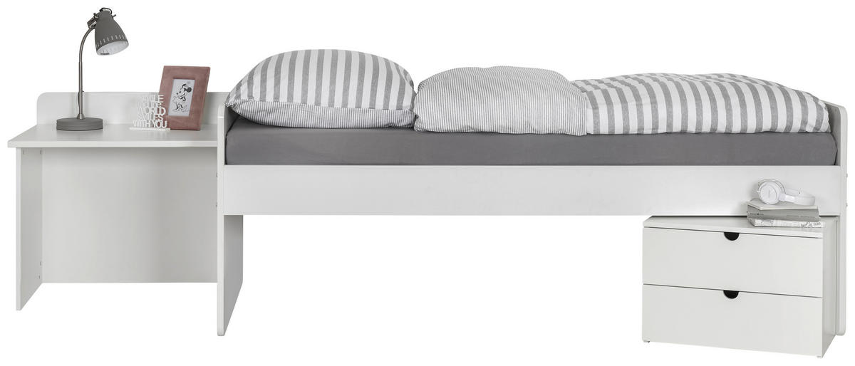 Spjälsäng/Juniorsäng All in One  205/75/95 cm   - vit, Basics, trämaterial/trä (205/75/95cm) - My Baby Lou