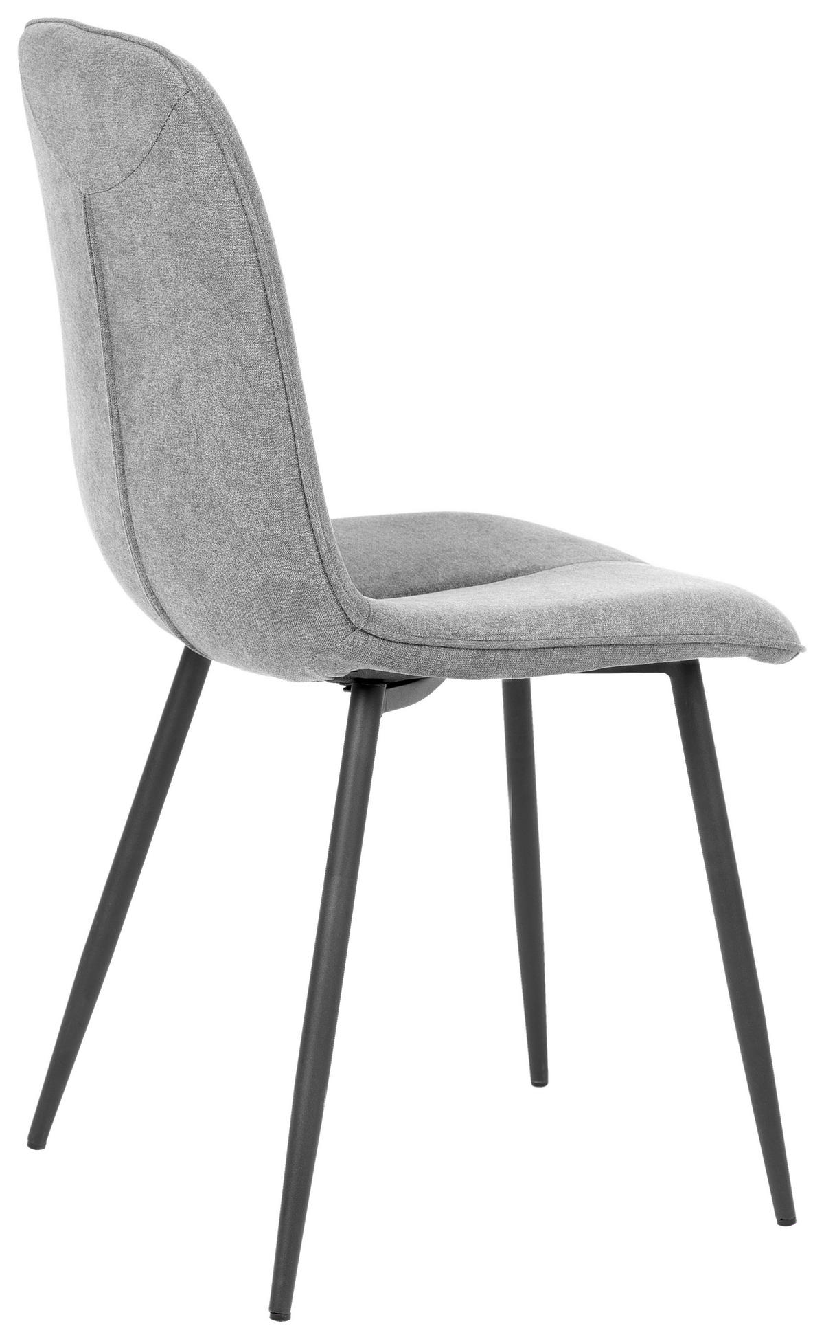 STUHL Webstoff Grau Pappel Sperrholz  - Schwarz/Grau, MODERN, Holz/Textil (47/87/58cm) - P & B