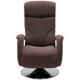 RELAXSESSEL Chenille, Mikrofaser Relaxfunktion, Kopfteilverstellung    - Chromfarben/Braun, Design, Textil/Metall (71/110/83cm) - Dieter Knoll