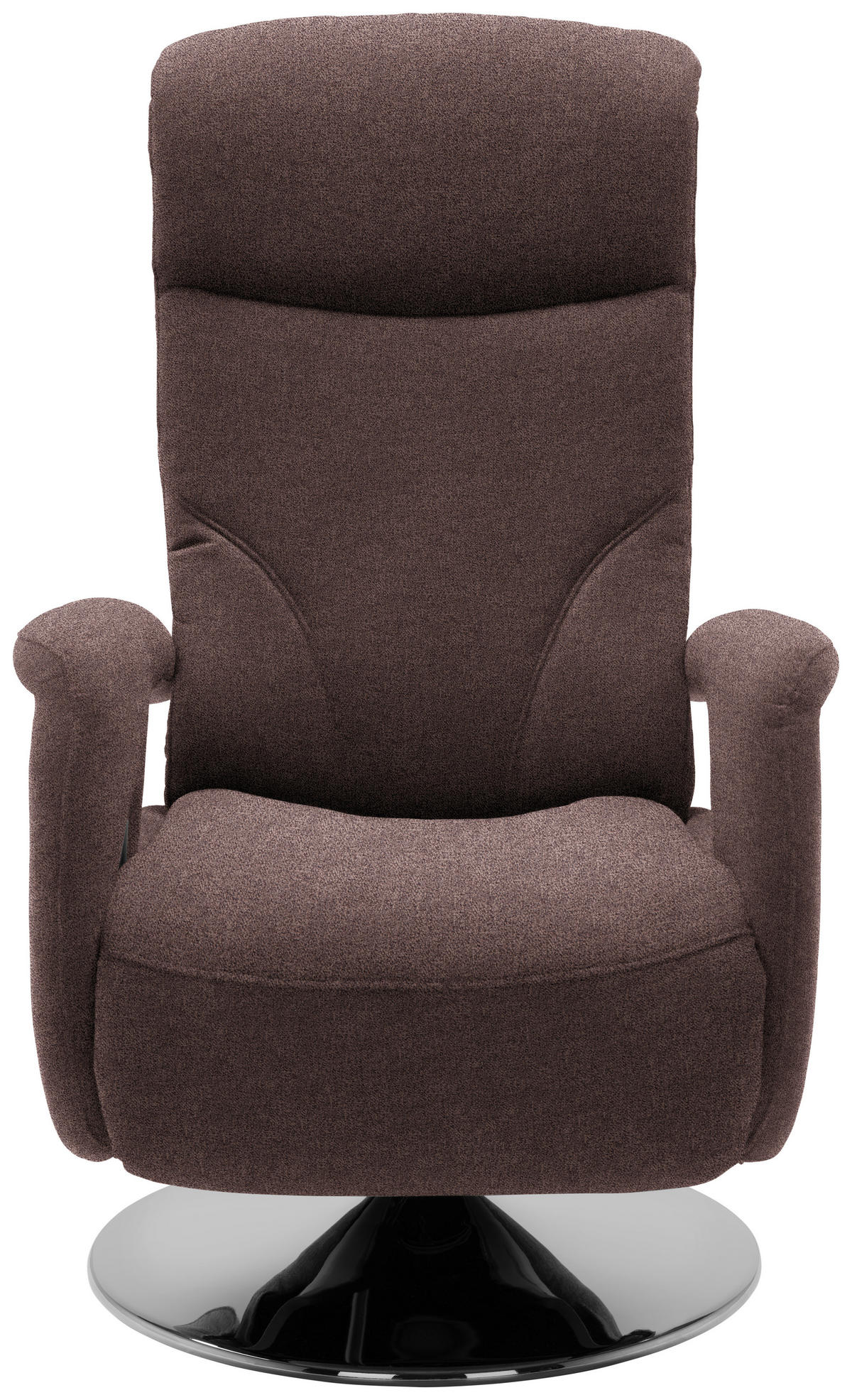 RELAXSESSEL Chenille, Mikrofaser Relaxfunktion, Kopfteilverstellung    - Chromfarben/Braun, Design, Textil/Metall (71/110/83cm) - Dieter Knoll