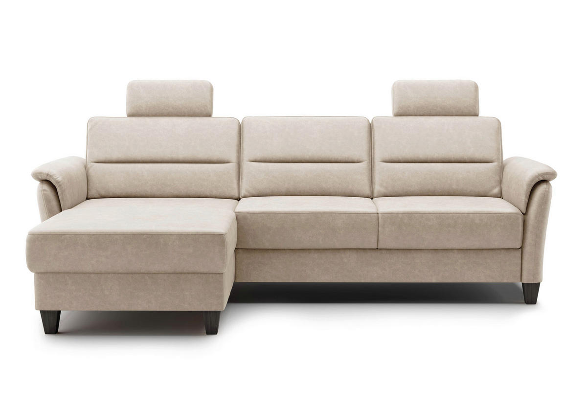 ECKSOFA PALMERA V Beige Mikrofaser  - Wengefarben/Beige, KONVENTIONELL, Holz/Textil (163/244cm) - Sit & More