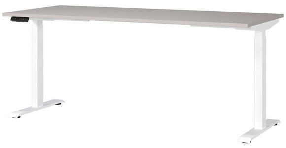 SCHREIBTISCH 180/80/72-118 cm in Kaschmir, Weiß - Kaschmir/Weiß, MODERN, Holzwerkstoff/Metall (180/80/72-118cm) - Novel
