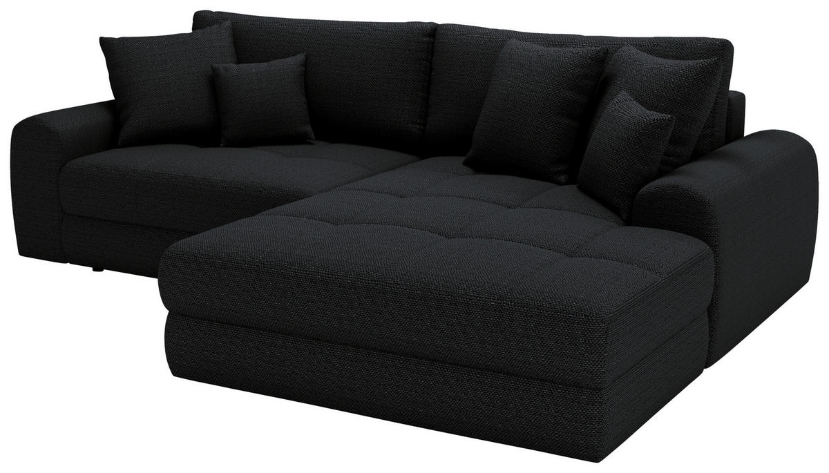 ECKSOFA LORSON Schwarz Struktur  - Schwarz, Design, Kunststoff/Textil (290/208cm) - Livetastic