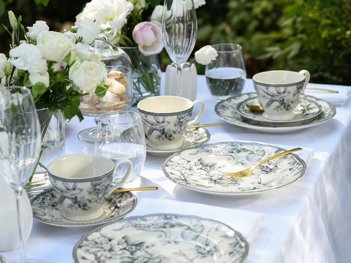 KOMPLETT SERVIS Adelaide Grau 20 delar  - vit/grå, Basics, keramik - Creatable