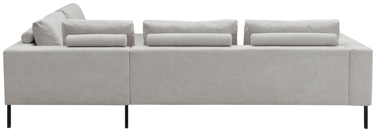 ECKSOFA in Flachgewebe Creme  - Creme/Schwarz, Design, Textil/Metall (308/270cm) - Pure Home Lifestyle