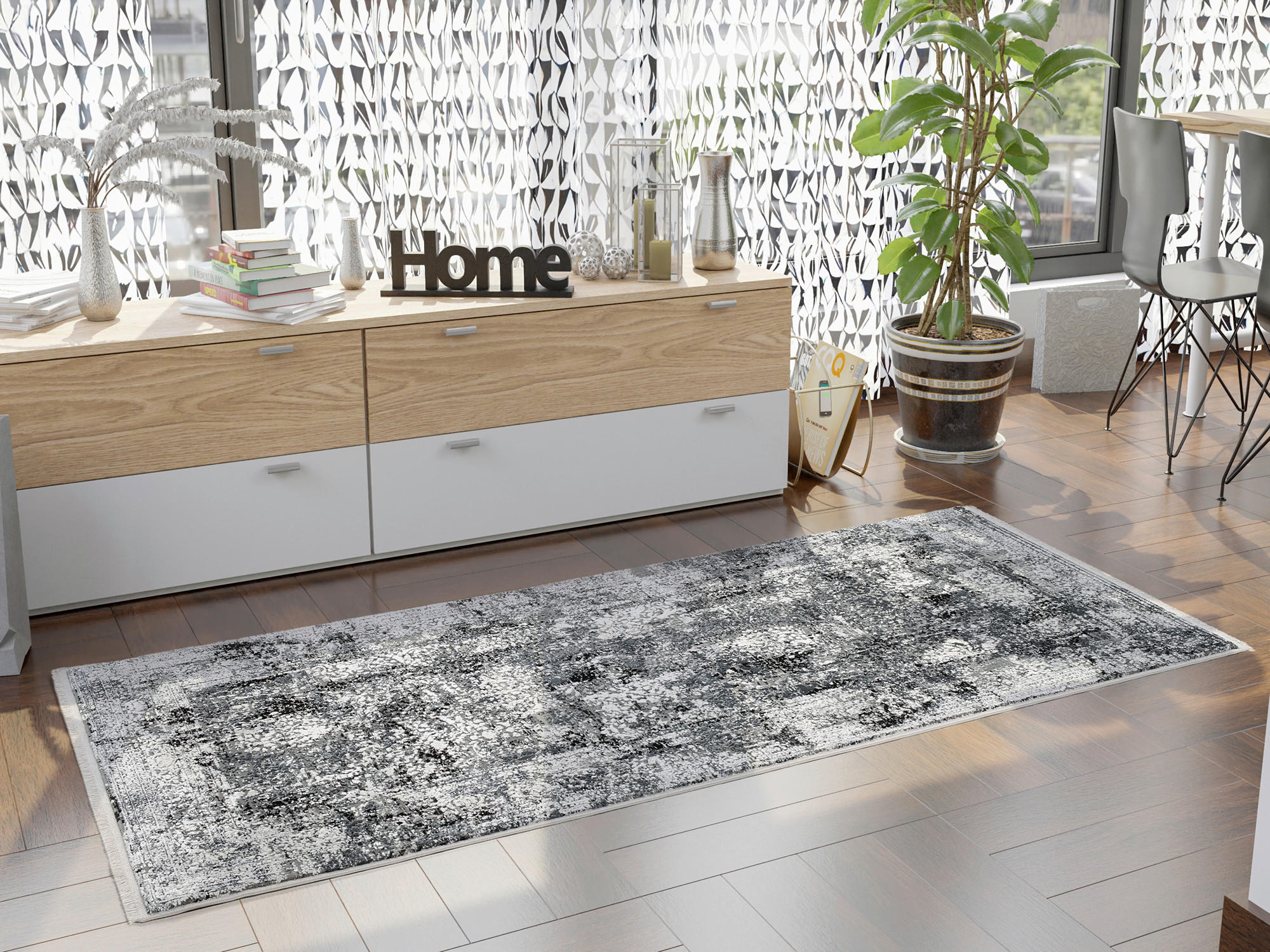 LÄUFER 80/300 cm Avignon Dunkelgrau  - Dunkelgrau, Design, Textil (80/300cm) - Dieter Knoll