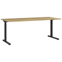 SCHREIBTISCH  in Schwarz, Eichefarben  - Eichefarben/Schwarz, KONVENTIONELL, Holzwerkstoff/Metall (180/70/80cm) - Germania