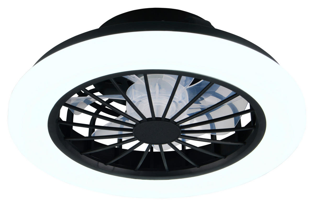 DECKENVENTILATOR - Transparent/Schwarz, Trend, Kunststoff/Metall (38,5/14cm) - Mican