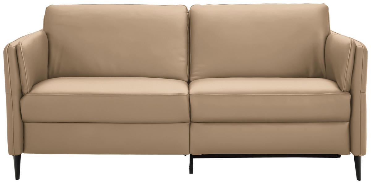 3-SITZER-SOFA in Leder Hellbraun  - Hellbraun/Schwarz, Design, Leder/Metall (190/84/99cm) - Dieter Knoll