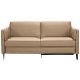 3-SITZER-SOFA Latina in Echtleder Hellbraun   - Hellbraun/Schwarz, Design, Leder/Metall (190/84/99cm) - Dieter Knoll