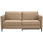 3-SITZER-SOFA Latina in Echtleder Hellbraun   - Hellbraun/Schwarz, Design, Leder/Metall (190/84/99cm) - Dieter Knoll