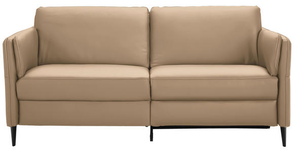 3-SITZER-SOFA Latina in Echtleder Hellbraun   - Hellbraun/Schwarz, Design, Leder/Metall (190/84/99cm) - Dieter Knoll