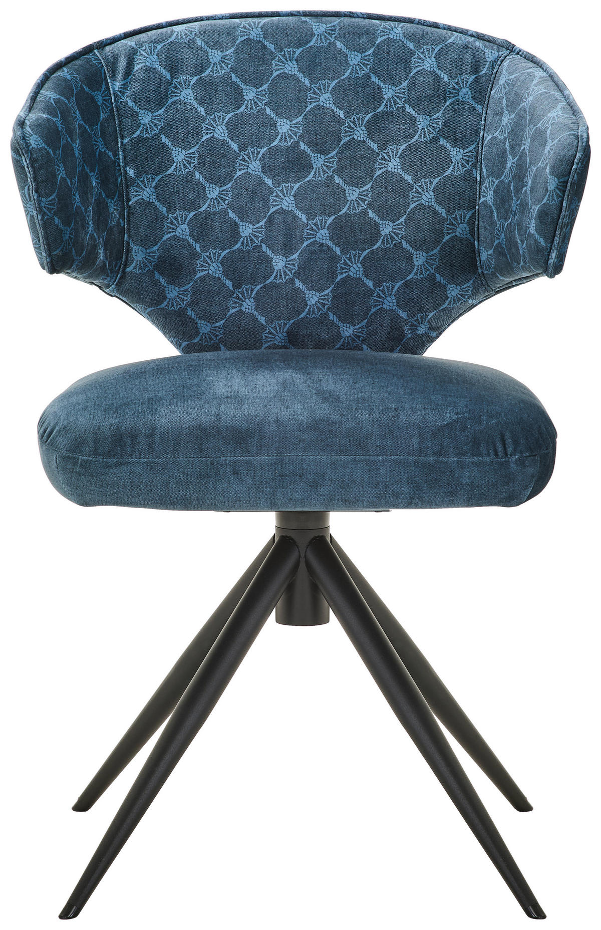 ARMLEHNSTUHL  Lederauswahl, Stoffauswahl, Typenauswahl, Sitzfläche 360° drehbar Velours  Blau  - Blau/Schwarz, Design, Textil/Metall (57/82/57cm) - Joop!