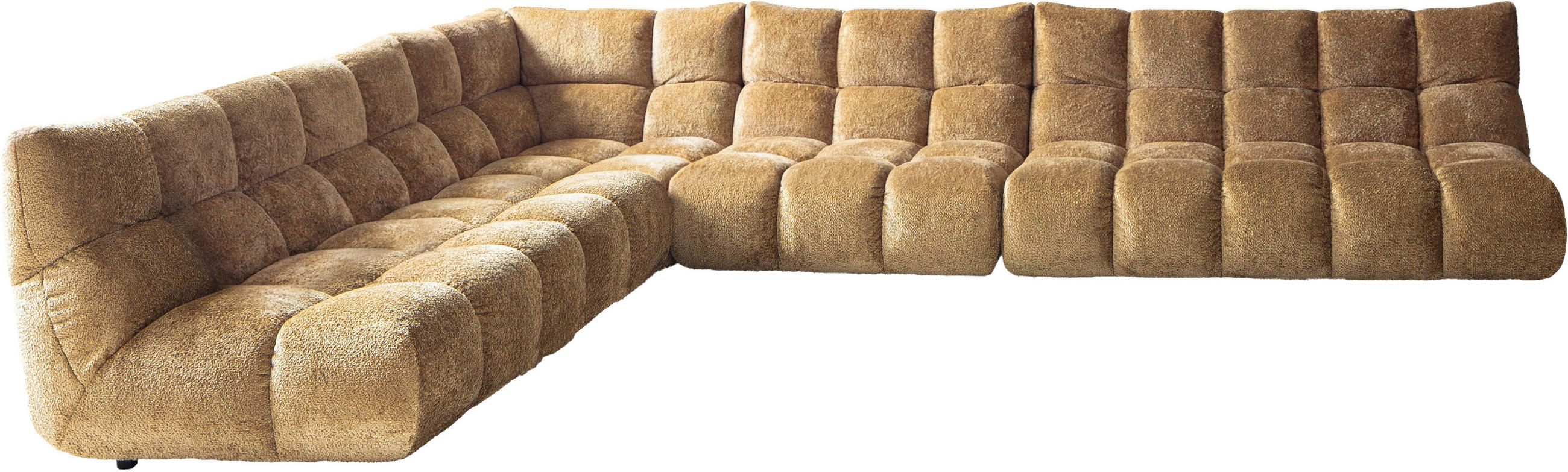 ECKSOFA Goldfarben Chenille  - Goldfarben/Schwarz, MODERN, Kunststoff/Textil (288/395cm) - Pure Home Lifestyle