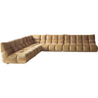 ECKSOFA Goldfarben Chenille  - Goldfarben/Schwarz, MODERN, Kunststoff/Textil (288/395cm) - Pure Home Lifestyle