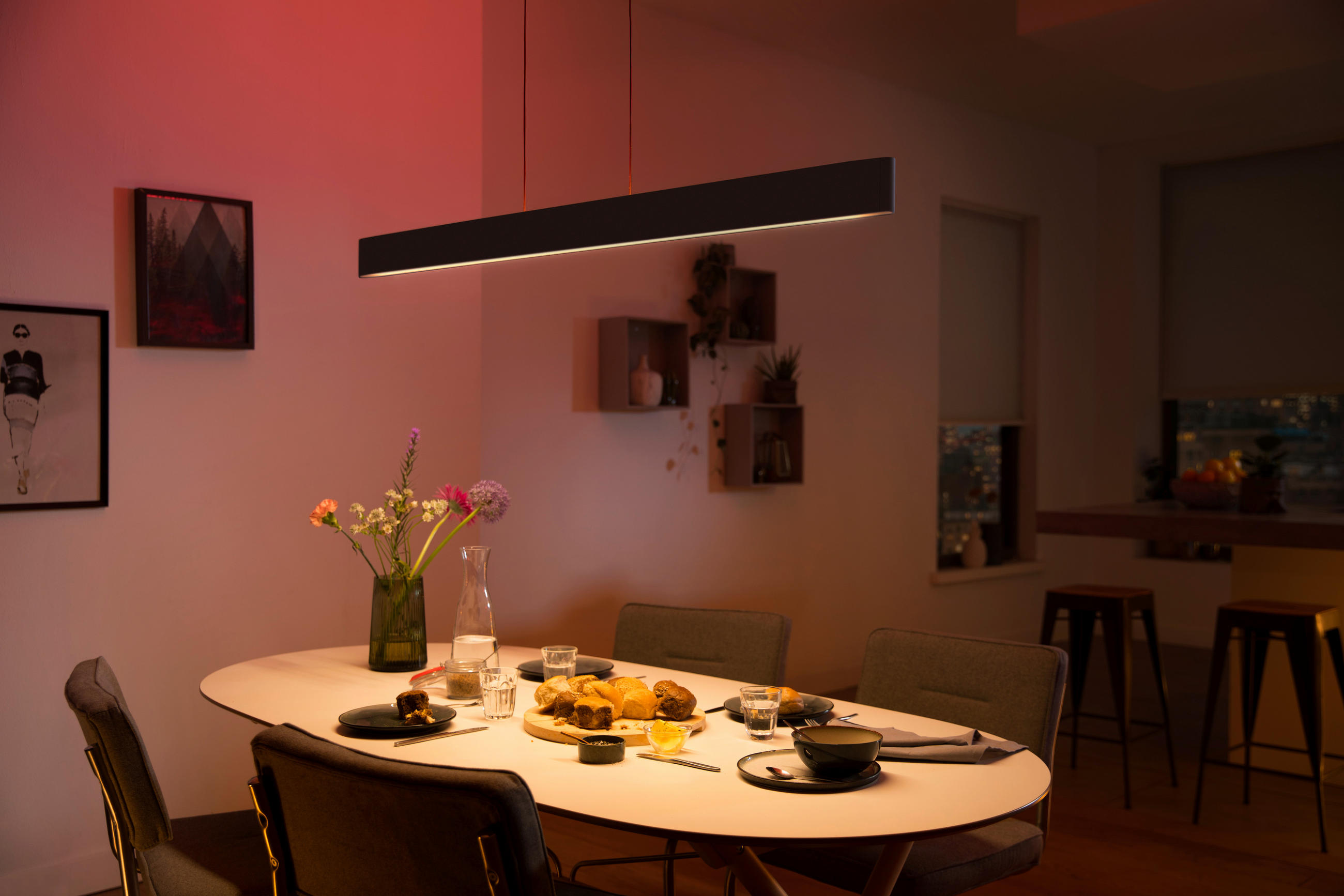 LED-HÄNGELEUCHTE 9/4/129,8 cm - Schwarz, Design, Kunststoff/Metall (9/4/129,8cm) - Philips HUE