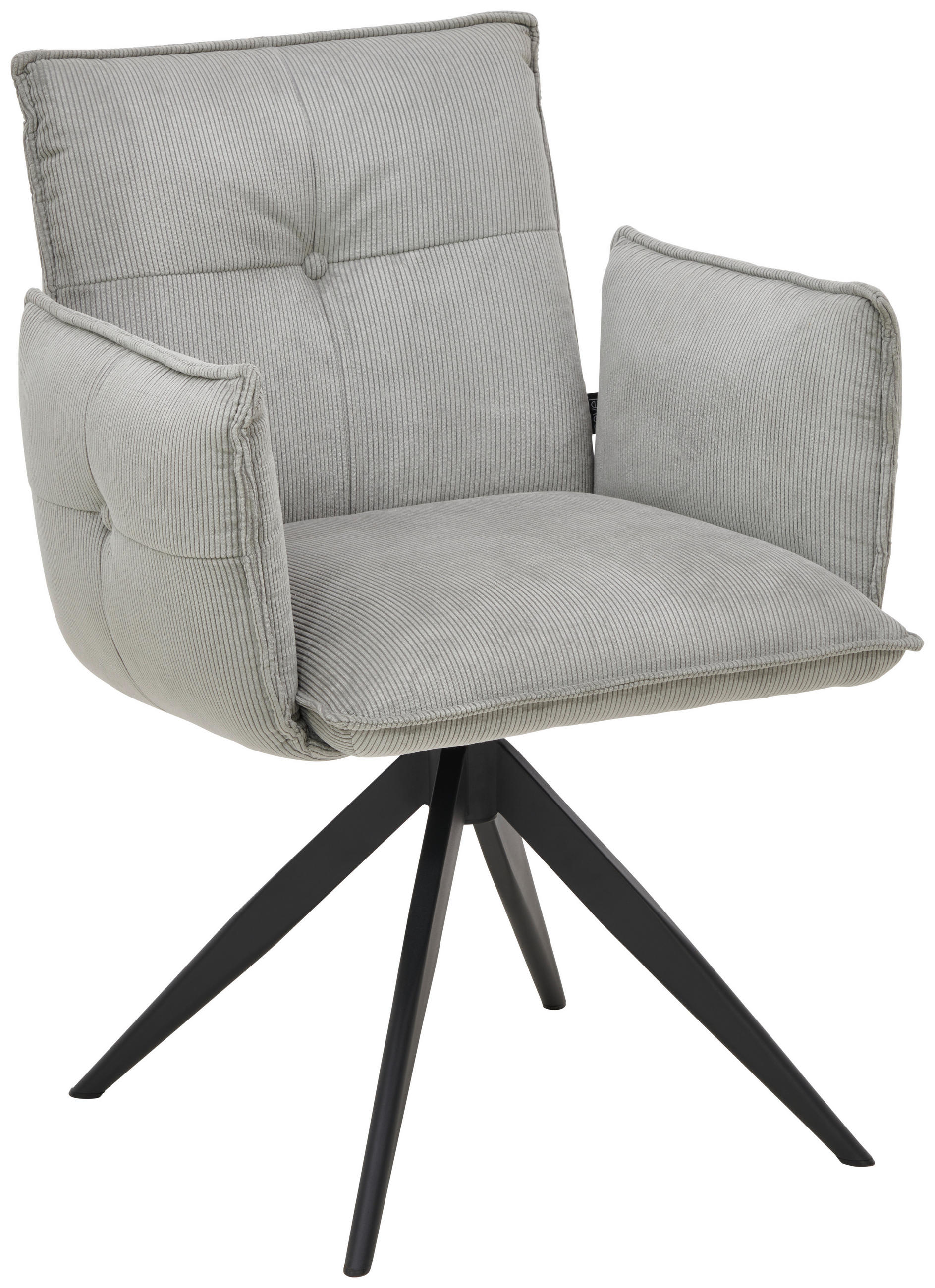 SCAUN CU BRAȚE in gri, negru  - negru/gri, Design, metal/textil (63,5/85/63,5cm) - Novel