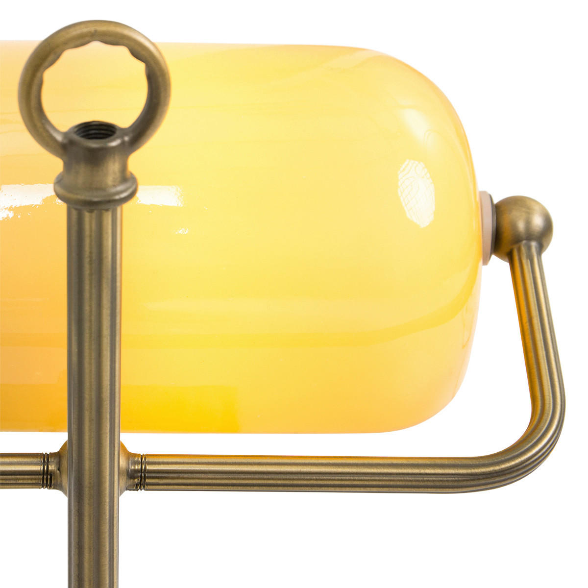 TISCHLEUCHTE 15/27/57 cm   - Hellgelb/Bronzefarben, KONVENTIONELL, Glas/Metall (15/27/57cm)