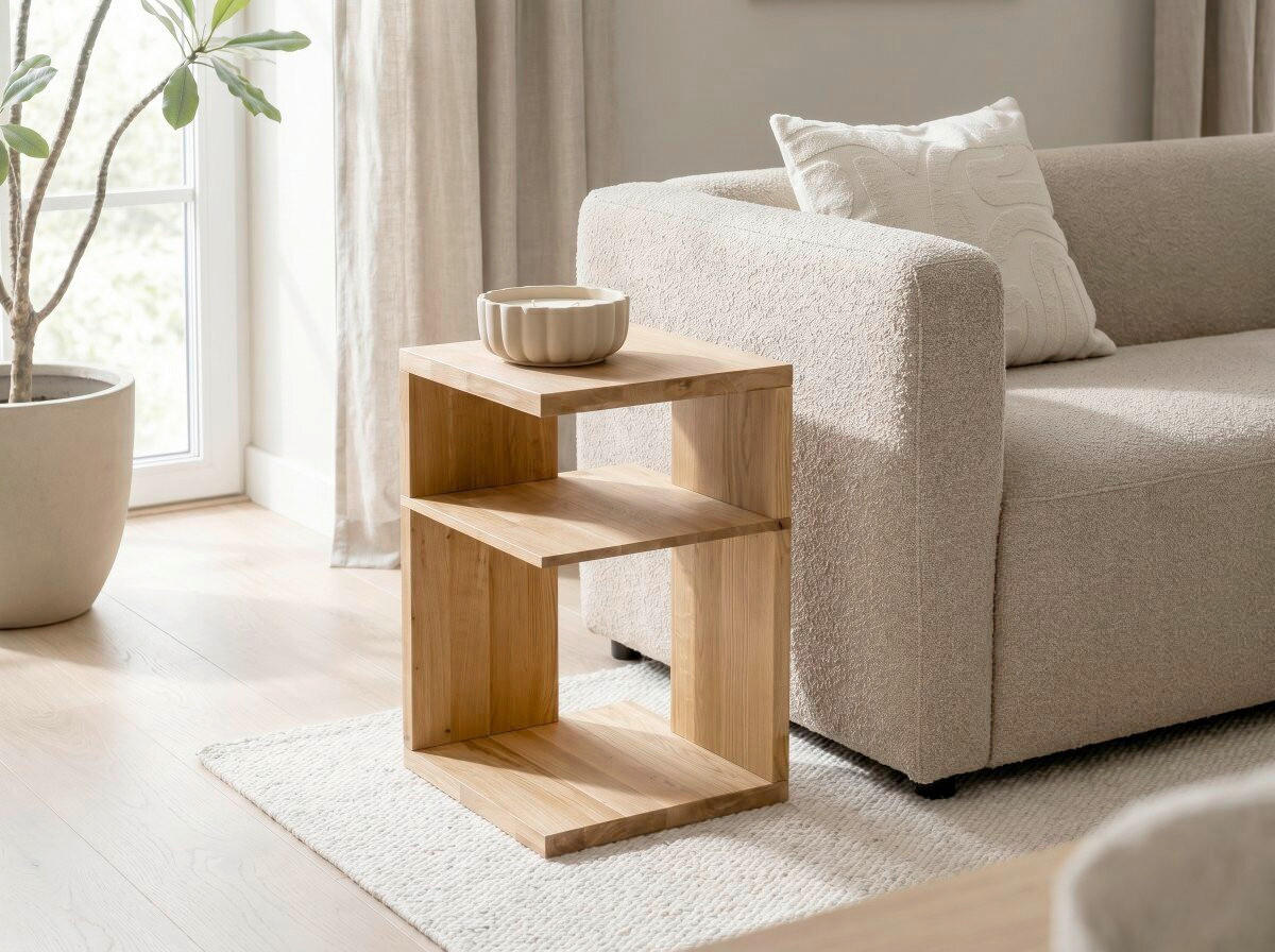 PRÍRUČNÝ STOLÍK, divoký dub, divoký dub - divoký dub, Basics, drevo (40/40/60cm)