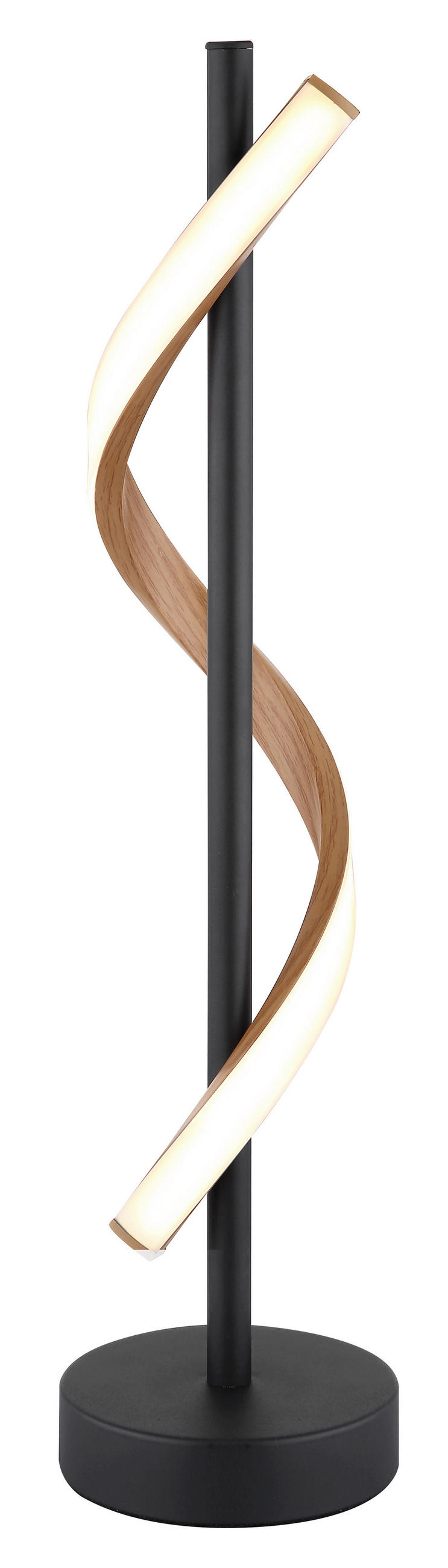 LED-TISCHLEUCHTE 15,5/49,3 cm   - Schwarz/Braun, Design, Kunststoff/Metall (15,5/49,3cm) - Globo