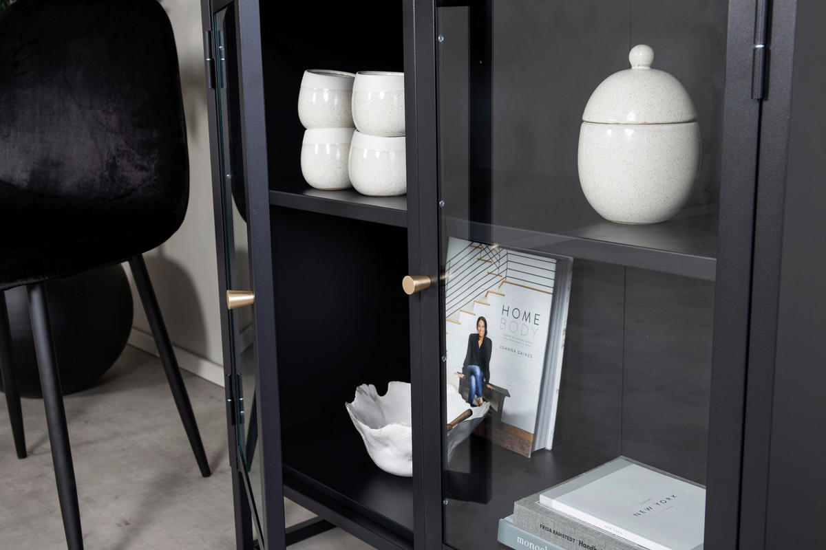 SIDEBOARD  in 85/85/40 cm  - Schwarz, Design, Glas/Metall (85/85/40cm) - Livetastic