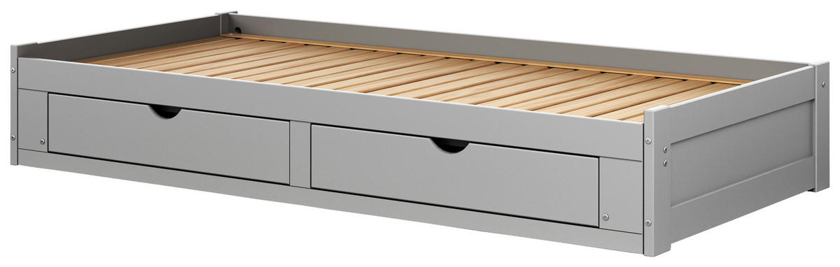 AUSZIEHBETT 90/200 cm Grau  - Grau, Modern, Holz/Holzwerkstoff (90/200cm) - MID.YOU