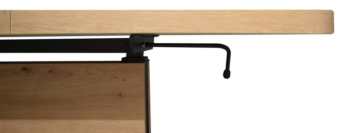 COUCHTISCH in Metall, Holzwerkstoff 120-160/70/56-75 cm  - Schwarz/Eiche Artisan, Design, Holzwerkstoff/Kunststoff (120-160/70/56-75cm) - Stylife