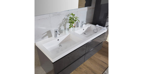 BADEZIMMER in 140 cm - Anthrazit/Weiß, Design, Holzwerkstoff/Stein (140cm) - Novel